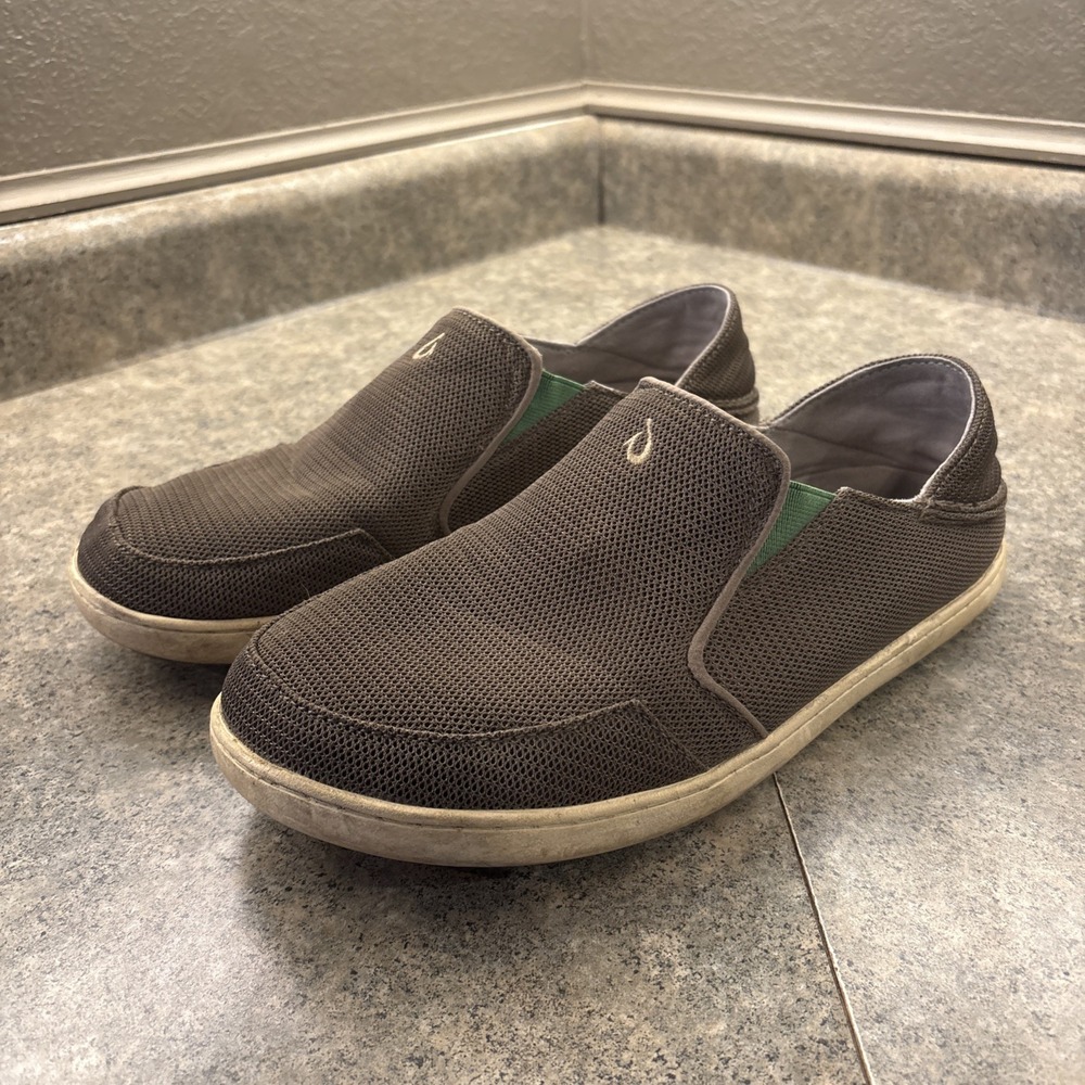 OluKai Men's Nohea Mesh Brown slip-on shoes Men's Sz 9 Good Condition